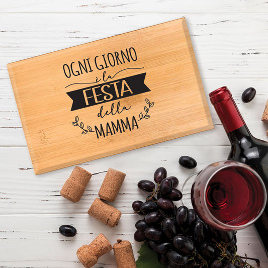 Ogni giorno è la festa della mamma - Set da vino in bamboo