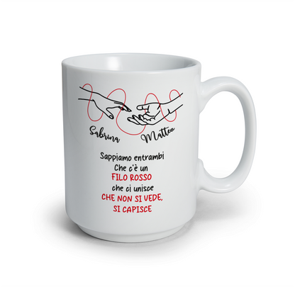 Filo rosso - Tazza mug - personalizzata con nomi