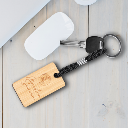 Maestra flower - Portachiavi in Legno - personalizzato con nome