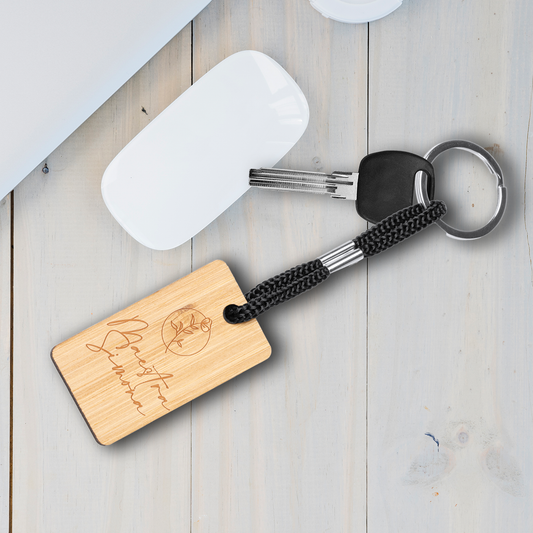 Maestra flower - Portachiavi in Legno - personalizzato con nome