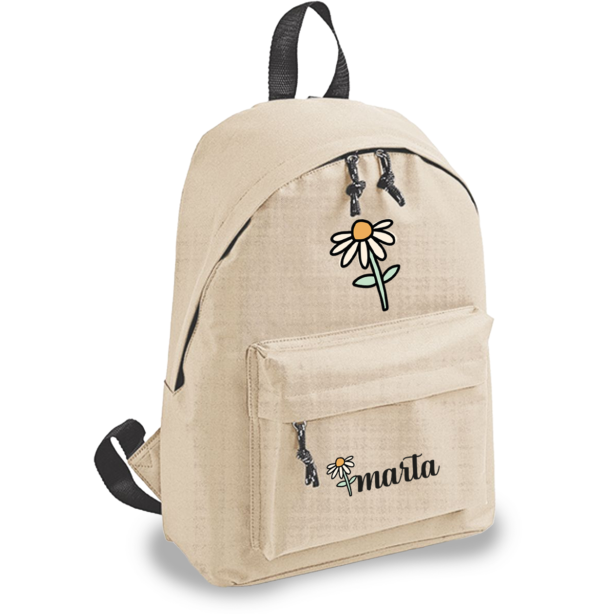 Flower name - zaino scuola - personalizzato con nome