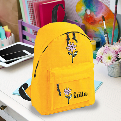 Art flower name - zaino scuola - personalizzato con nome