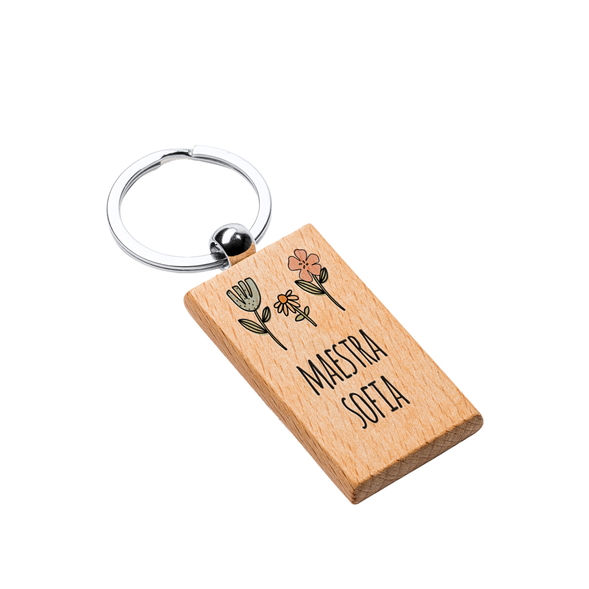 Maestra garden - Portachiavi in Legno - personalizzato con nome