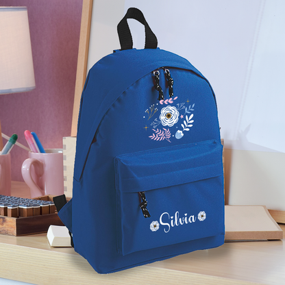 Flowers - zaino scuola - personalizzato con nome