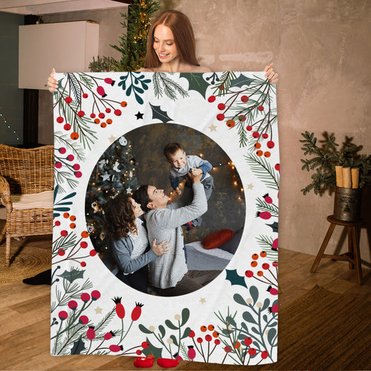 White Christmas - Plaid, coperta Natalizia Idea Regalo Natale - personalizzato con foto