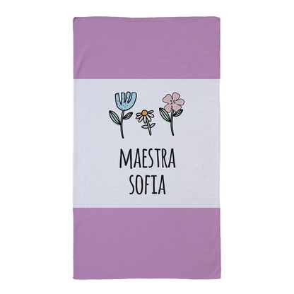 Maestra flower - Telo Mare - personalizzato con nome