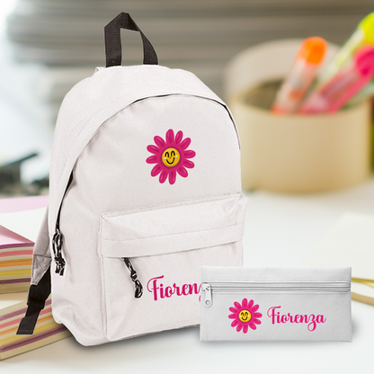 Flower Sun - Zaino + Portapenne - personalizzati con nome