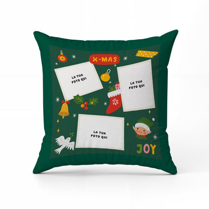 X-Mas Joy - Cuscino Personalizzato - idea regalo Natale personalizzato con foto