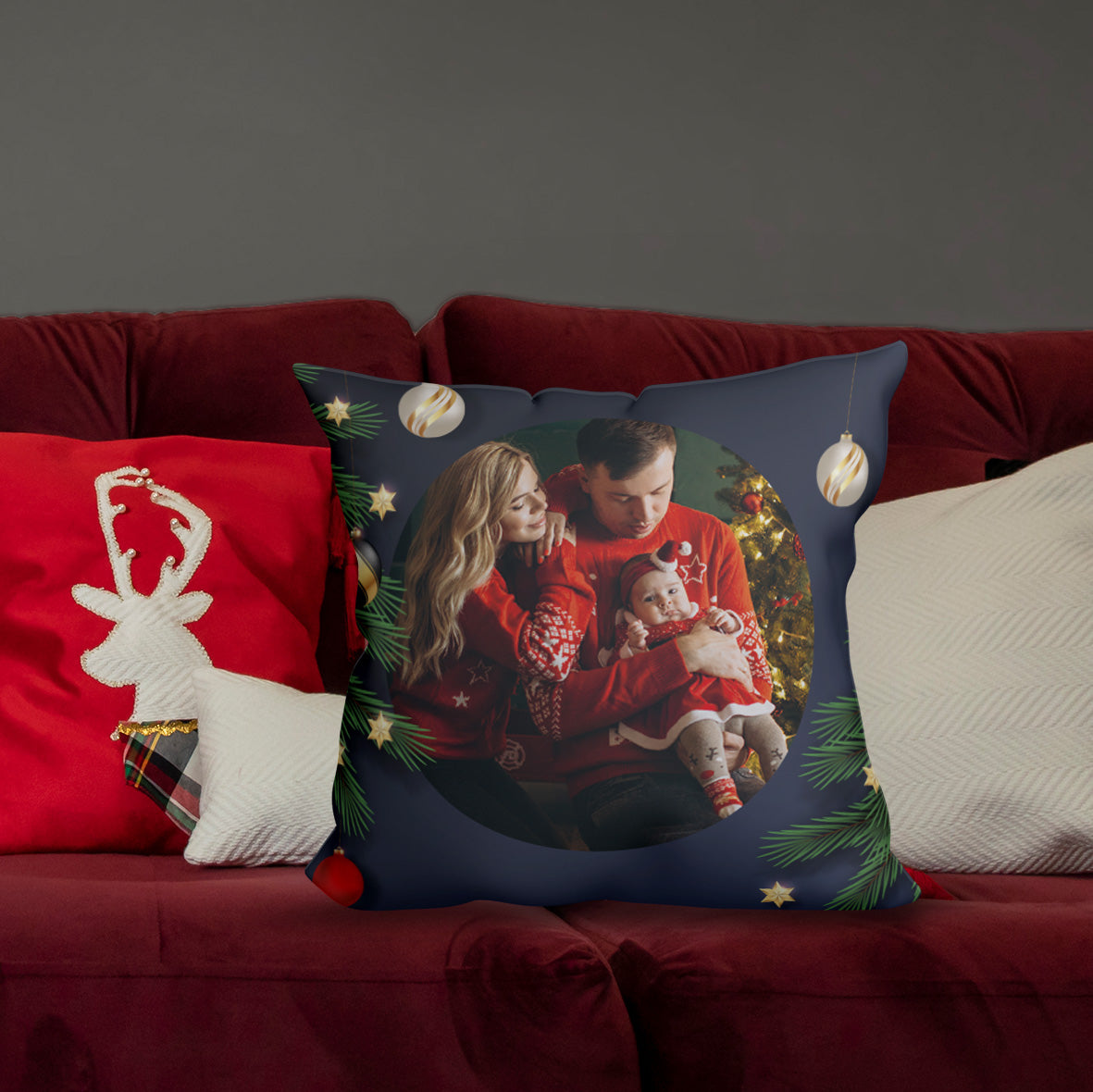 Night Christmas - Cuscino Personalizzato - idea regalo Natale personalizzato con foto