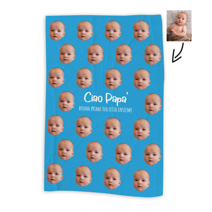 Ciao papà - coperta Idea Regalo Festa del Papà - personalizzata con foto