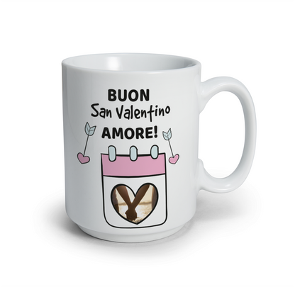 Buon San Valentino amore - Tazza mug - personalizzata con foto