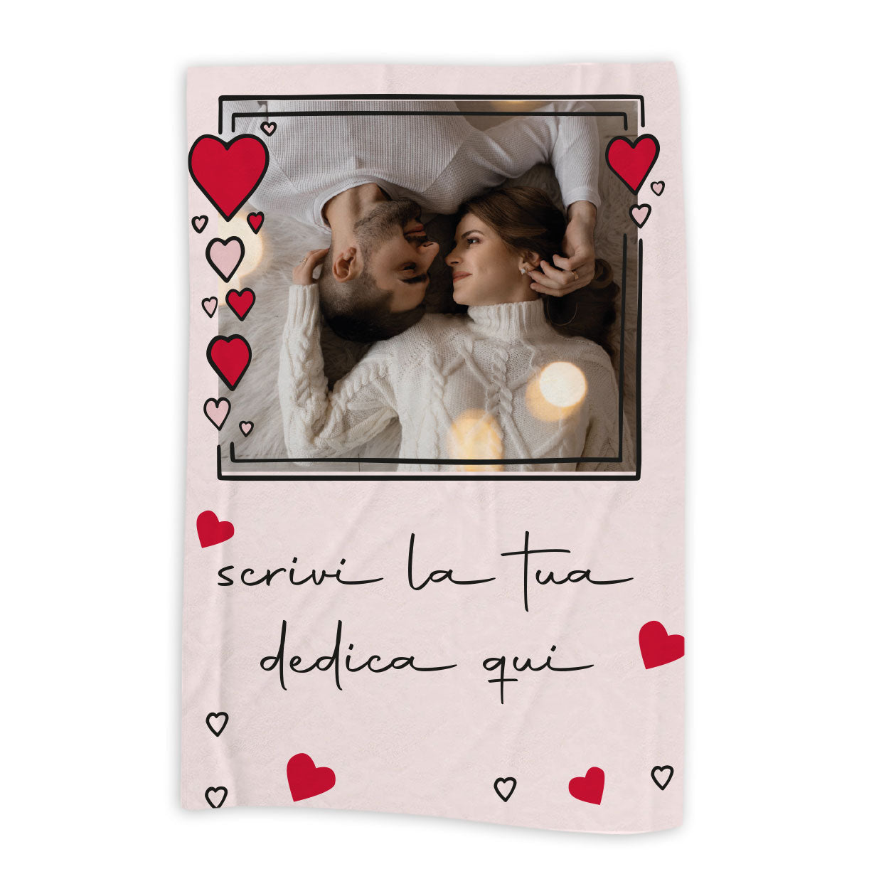 I love you - plaid in pile - personalizzato con foto e dedica