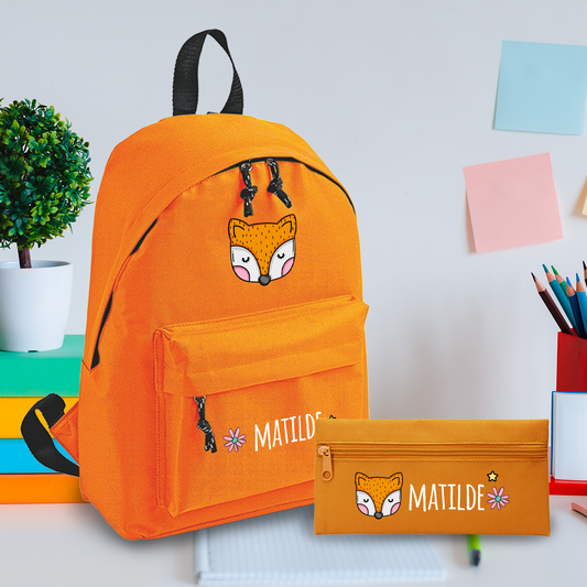 Baby Fox - Zaino + Portapenne - personalizzati con nome
