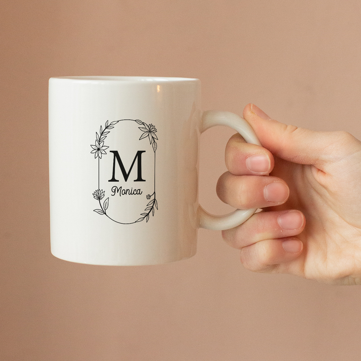 Flower name - Tazza mug - personalizzata con nome e iniziale