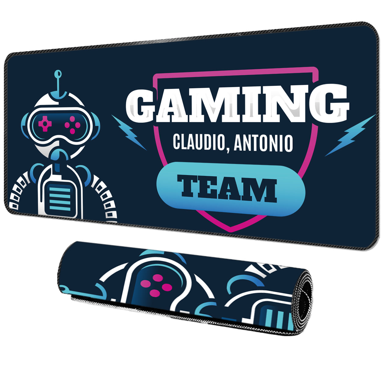 Gaming Team - Tappetino per mouse da gaming - personalizzato con nome/i