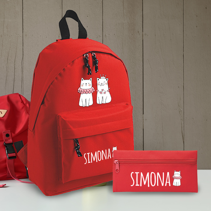 Cat Love - Zaino + Portapenne - personalizzati con nome