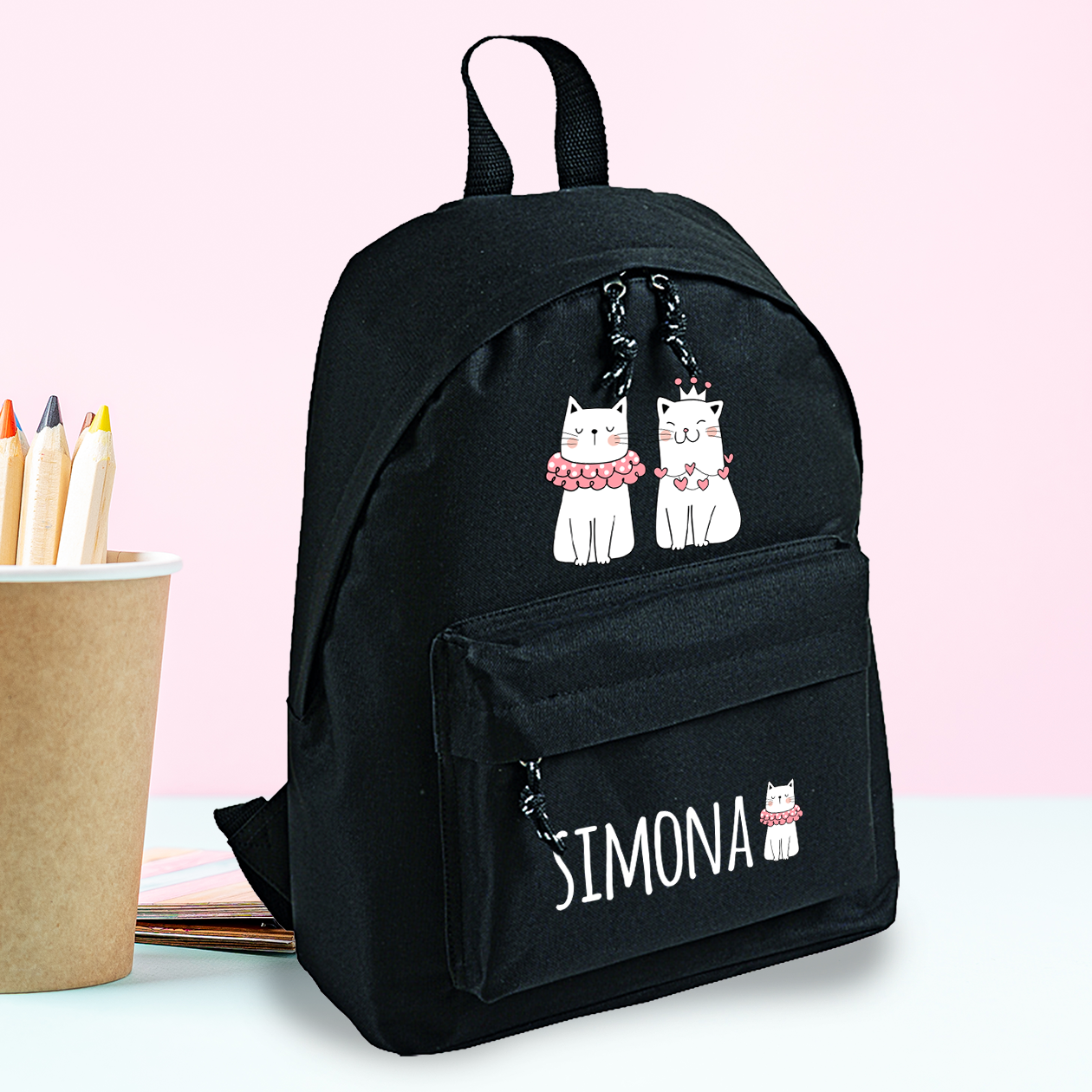 Cats Love - zaino scuola - personalizzato con nome