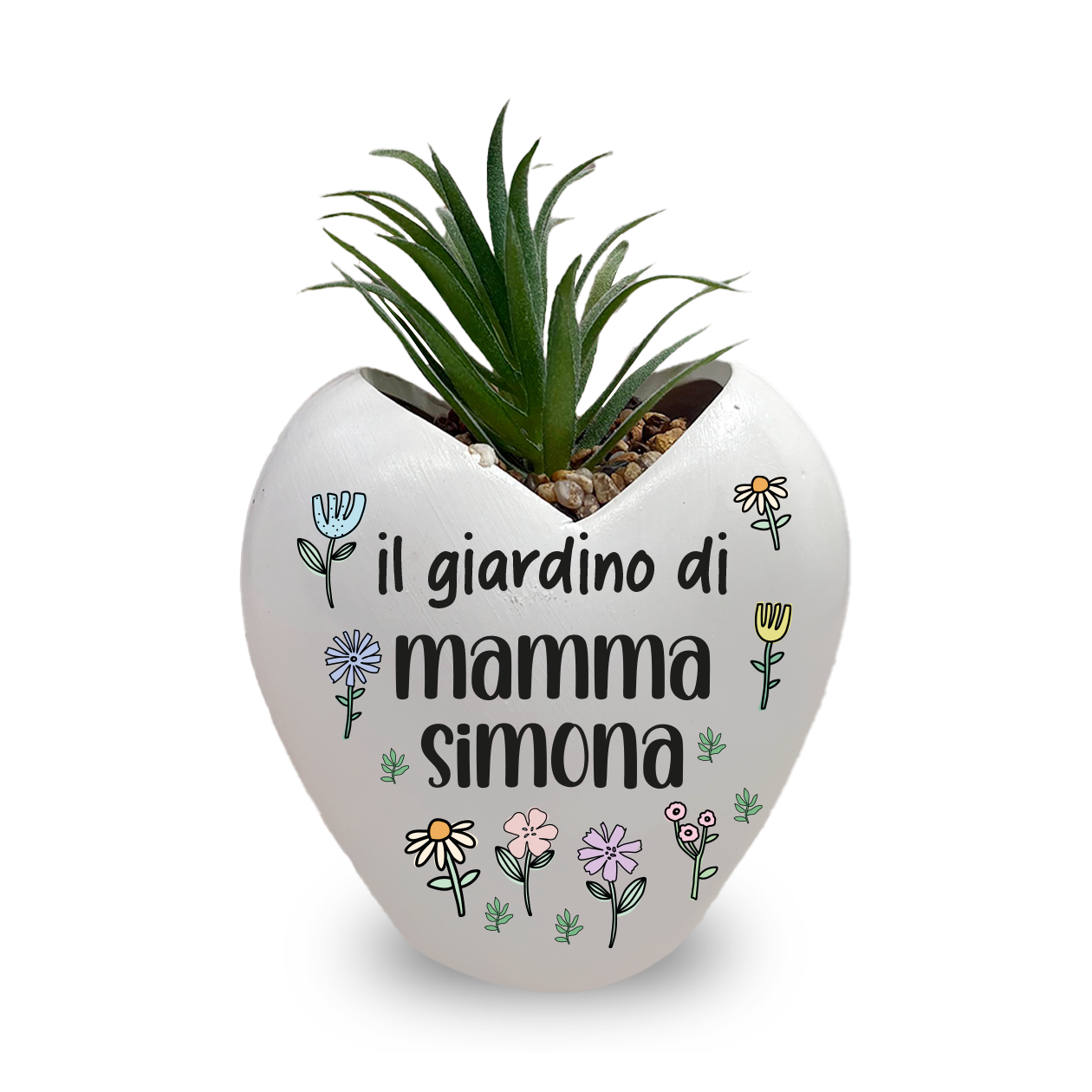 Il giardino di mamma - Piantina con vaso - personalizzata con nome