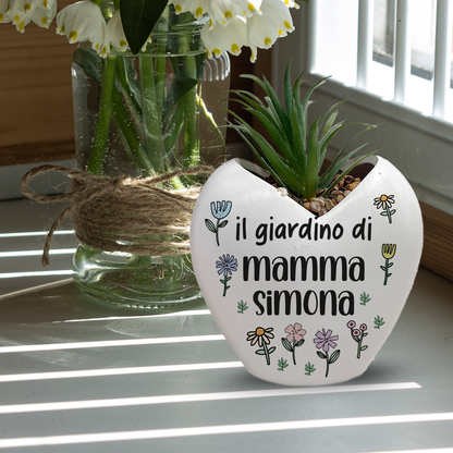 Il giardino di mamma - Piantina con vaso - personalizzata con nome