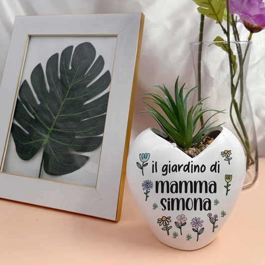 Il giardino di mamma - Piantina con vaso - personalizzata con nome