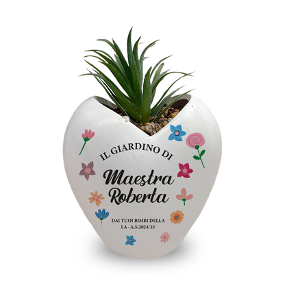 Il giardino della maestra - Piantina con vaso - personalizzata