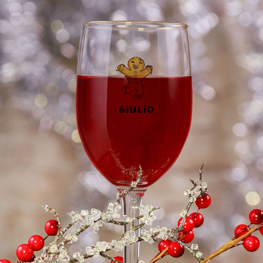 Pan di zenzero name - Calice Bicchiere da Vino - personalizzato con nome