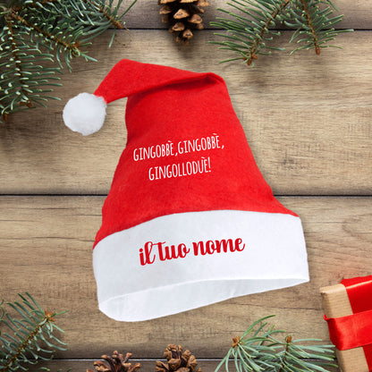 Gingobbè - Cappello da Babbo Natale - personalizzato con nome