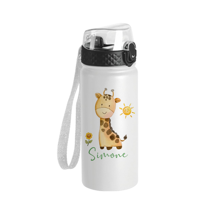 Giraffa - Borraccia termica da 550 ml - personalizzata con nome