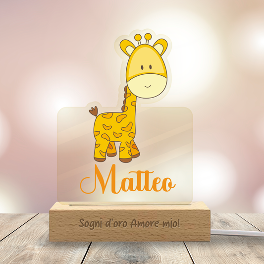 Baby Giraffa - Lampada - Plexiglass personalizzata con nome e frase