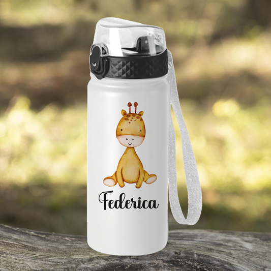 Baby Giraffa - Borraccia termica da 550 ml - personalizzata con nome