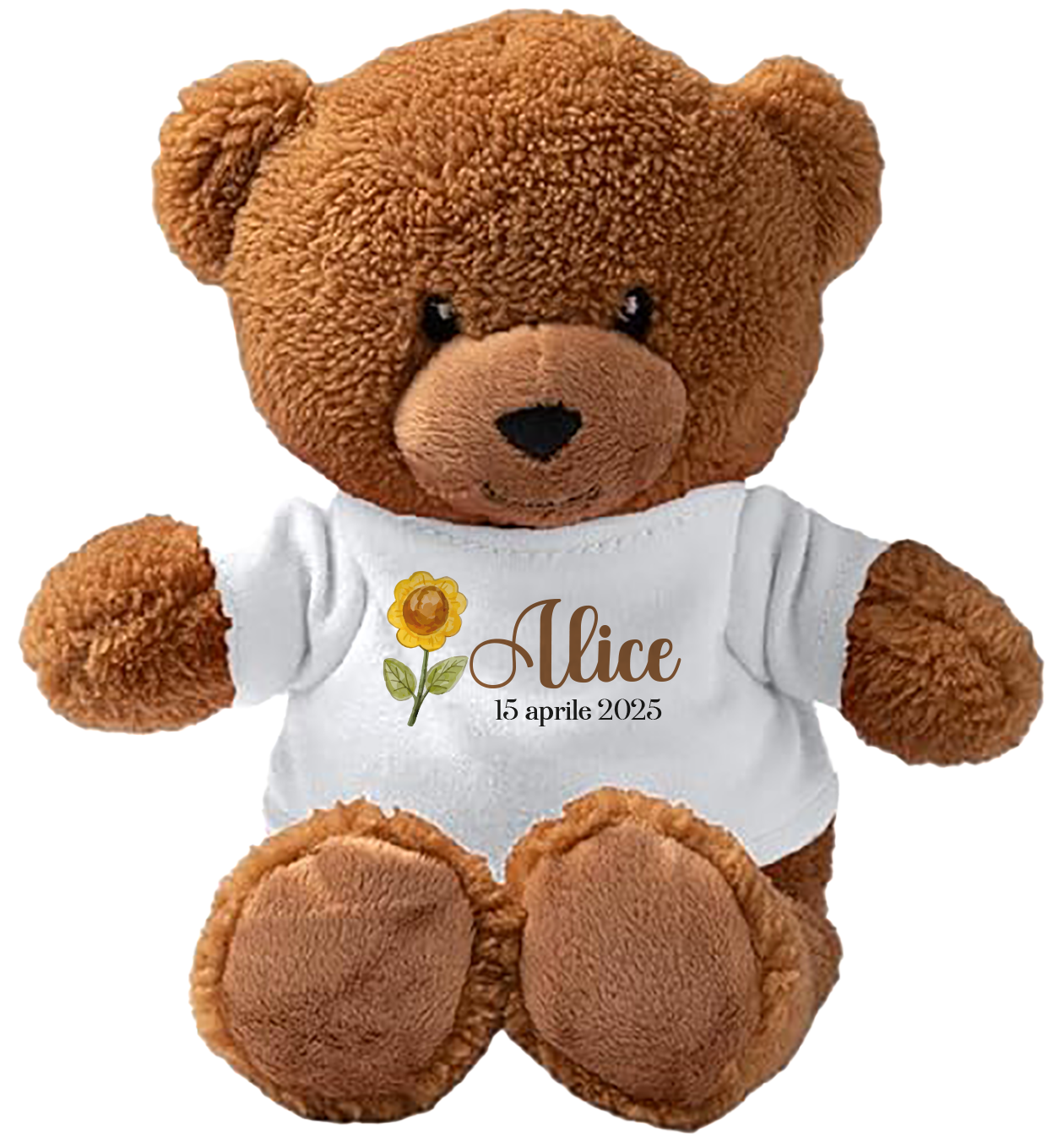 Name flower - Teddy - Orsacchiotto di Peluche con Maglietta Personalizzata