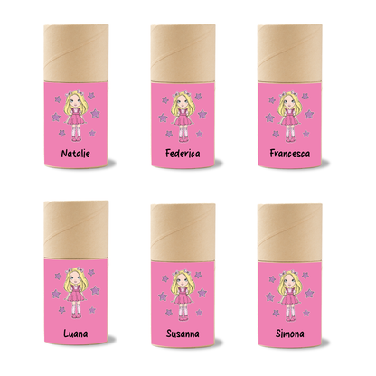 Girl Stars - Set 6 pezzi Da Disegno In Legno personalizzati con nomi