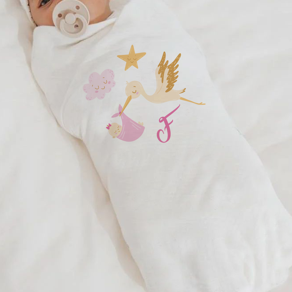 Pink Night - Set 3 pezzi mussole personalizzate con nome