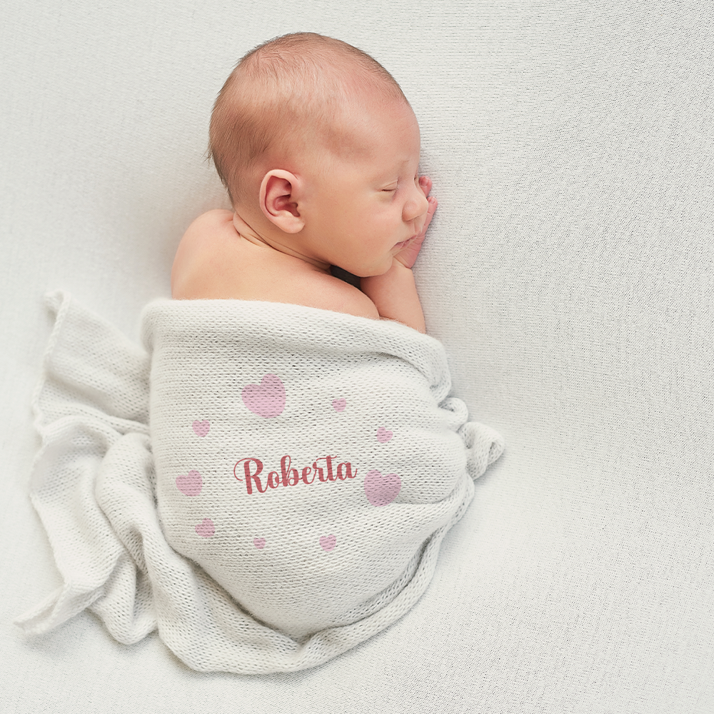 Pink Balloon - Set 3 pezzi mussole personalizzate con nome