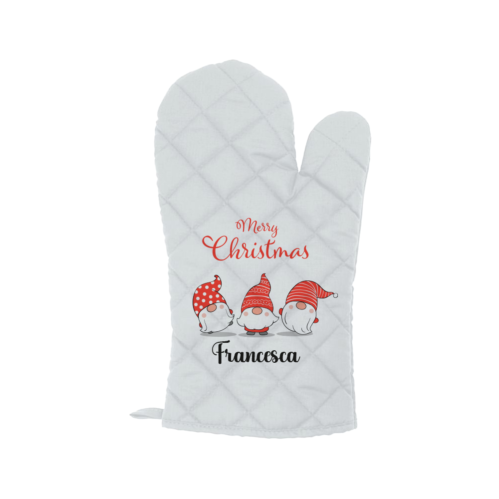 Merry Christmas - Guanto da cucina - personalizzato con nome