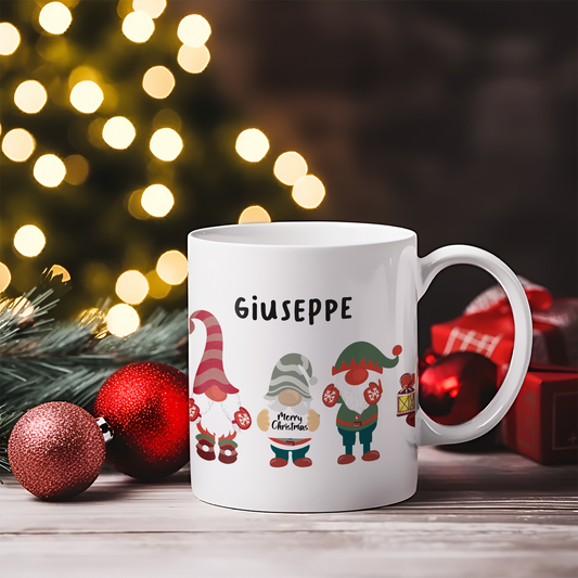 Gnome - Tazza mug - idea regalo Natale - personalizzato con nome