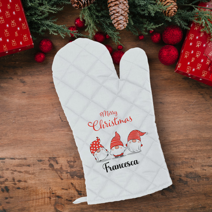 Merry Christmas - Guanto da cucina - personalizzato con nome