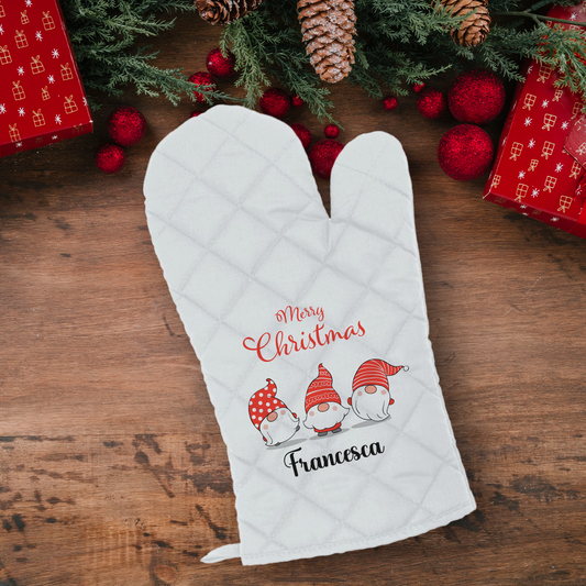 Merry Christmas - Guanto da cucina - personalizzato con nome