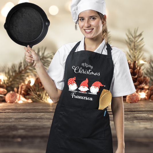 Merry Christmas - Grembiule da Cucina Natalizio - personalizzato con nome