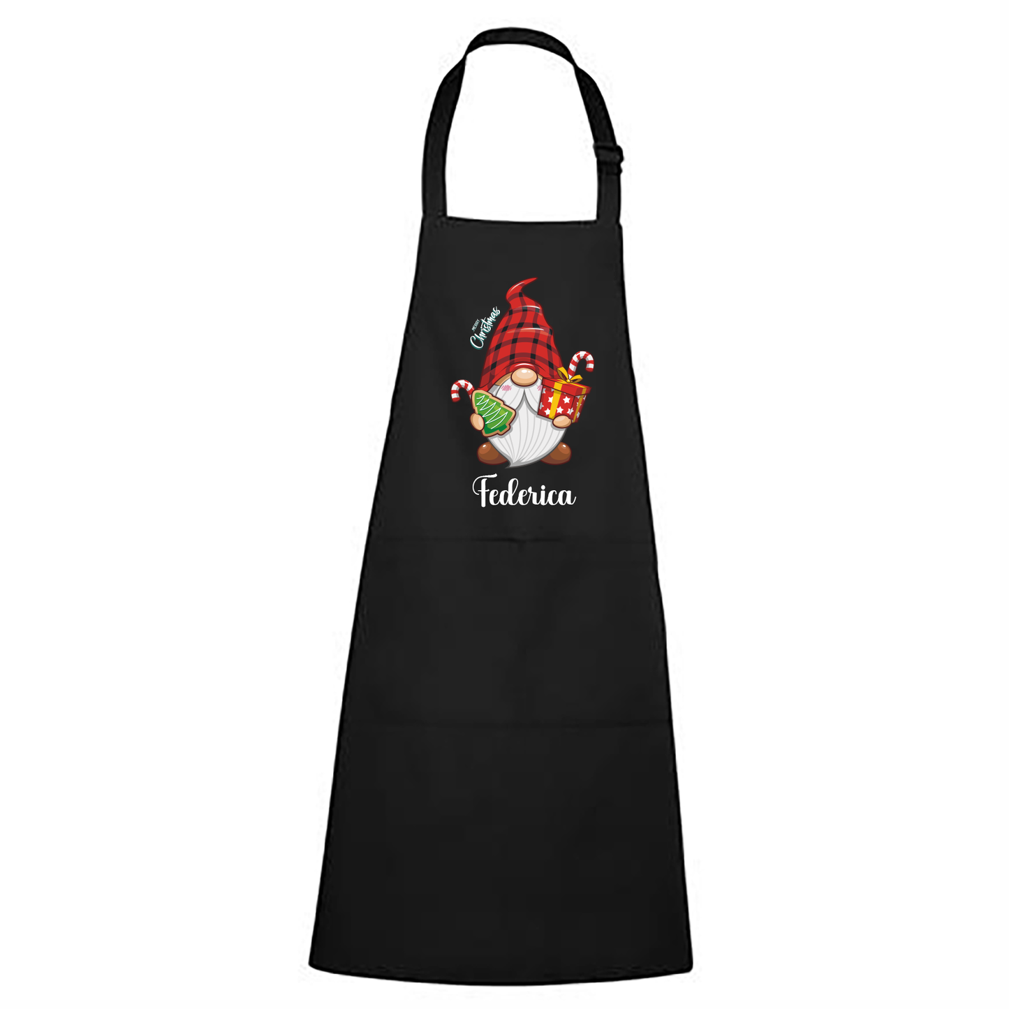 Elfo con regali - Grembiule da Cucina Natalizio - personalizzato con nome