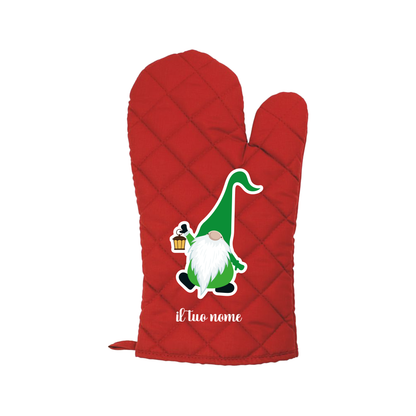 Gnome Christmas - Guanto da cucina - personalizzato con nome