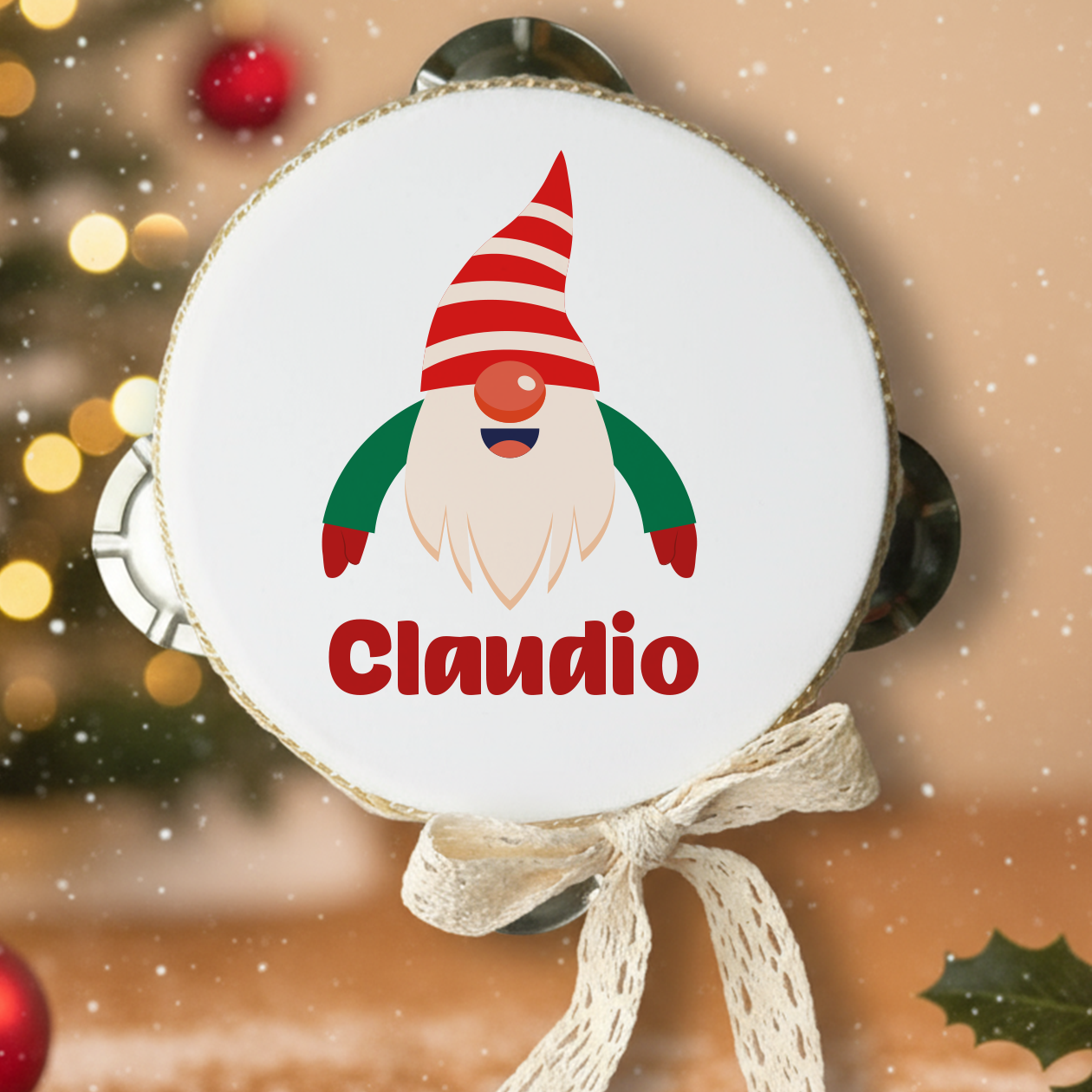 Garden gnome - Set da 10 Tamburelli - personalizzati con nomi