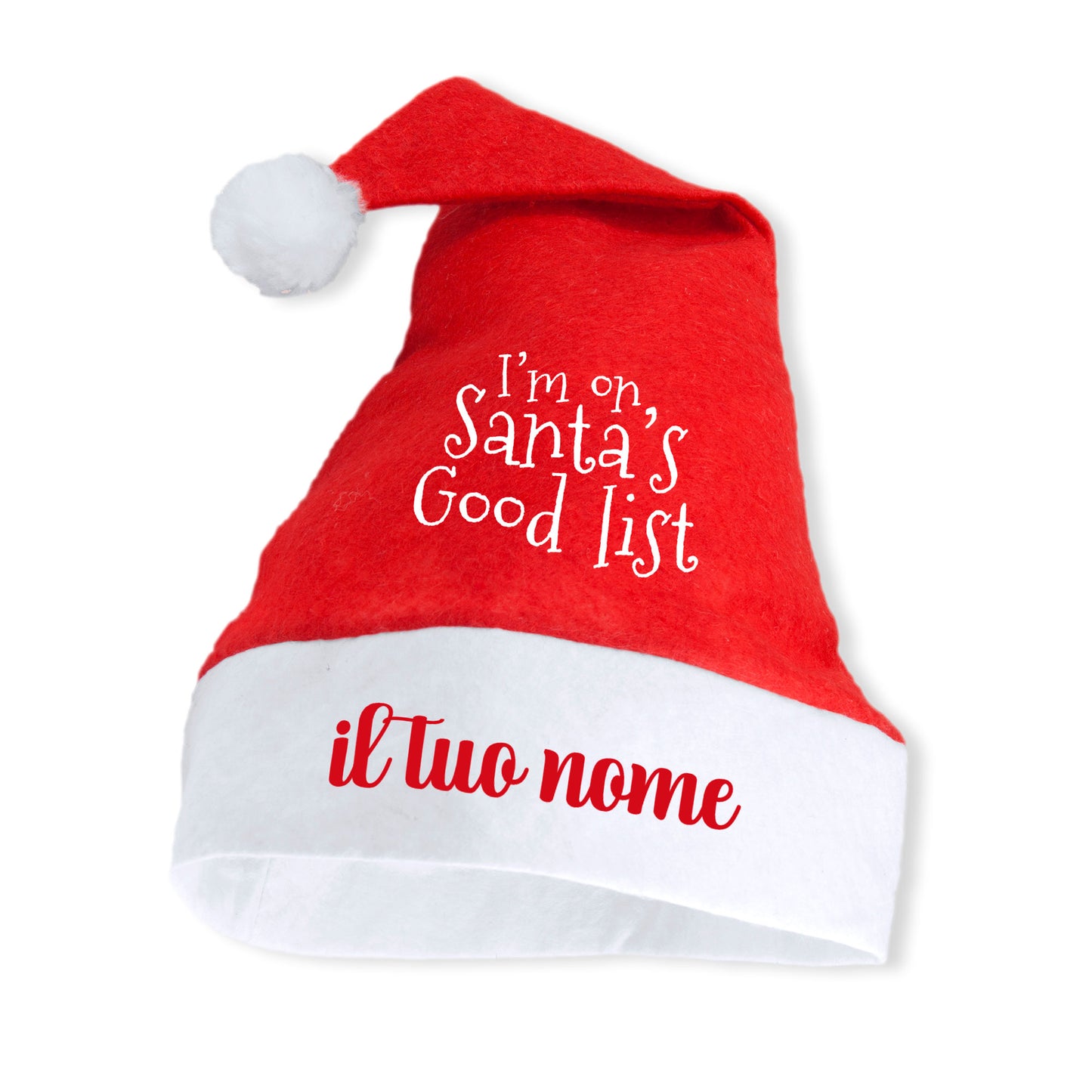 I'm no, Santa's good list  - Cappello da Babbo Natale - personalizzato con nome