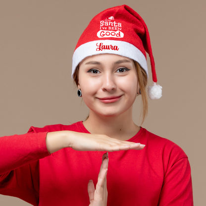Dear Santa I've been good - Cappello da Babbo Natale - personalizzato con nome