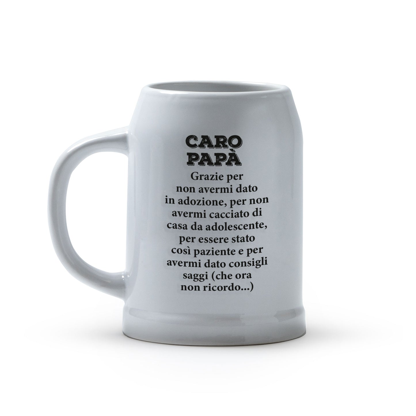 Caro papà - Caraffa in ceramica - personalizzata con testo