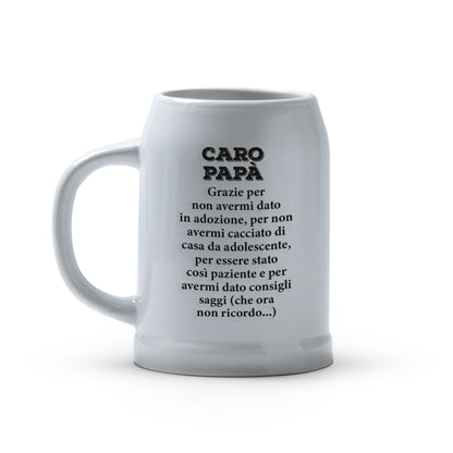 Caro papà - Caraffa in ceramica - personalizzata con testo