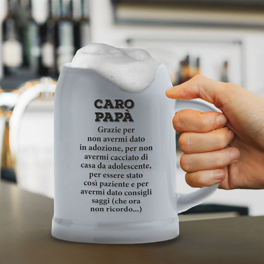 Caro papà - Caraffa in ceramica - personalizzata con testo