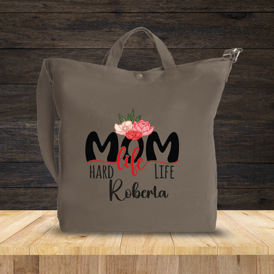 Mom life - Borsa da Donna in Tela - personalizzato con nome