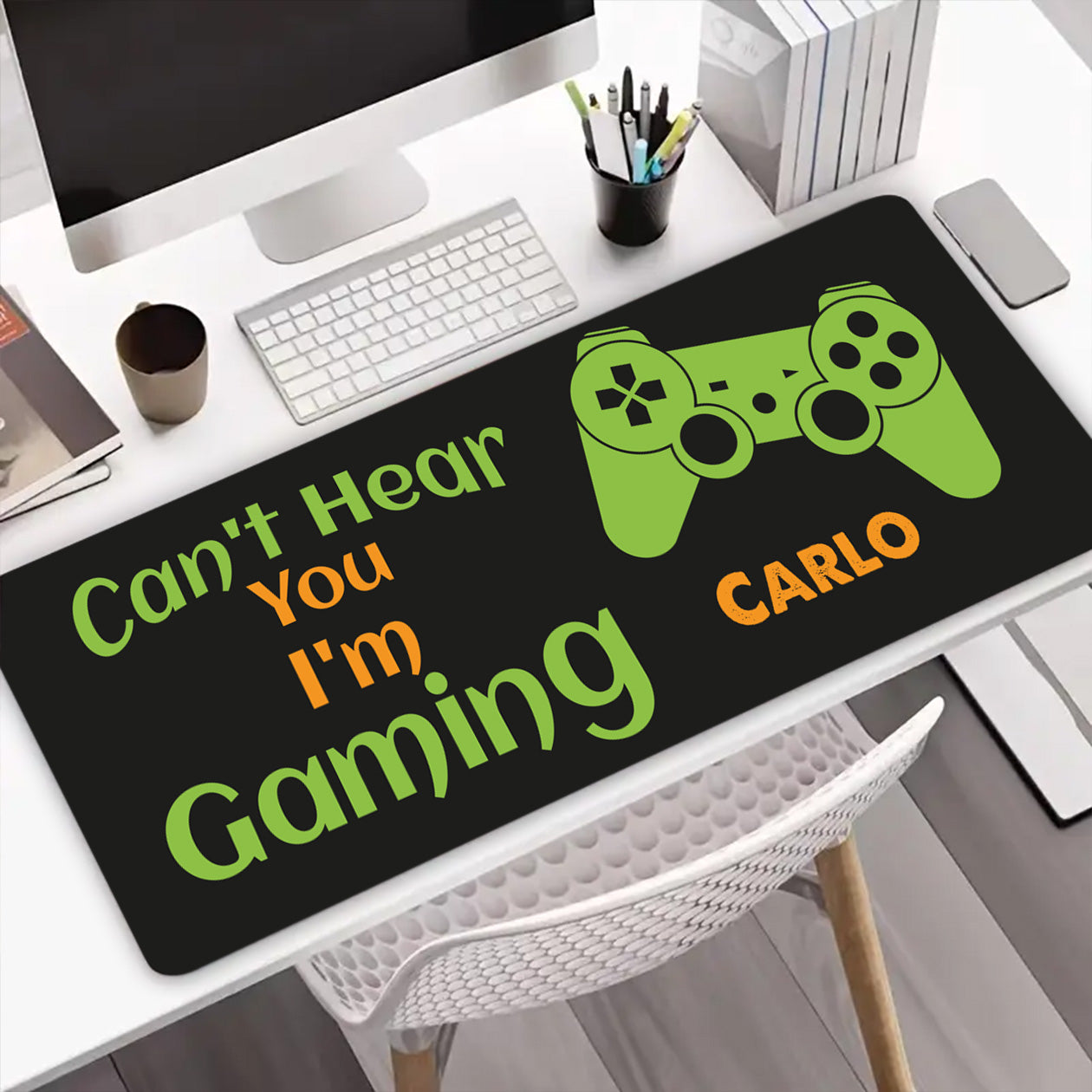 Can't hear you I'm Gaming - Tappetino per mouse da gaming - personalizzato con nome