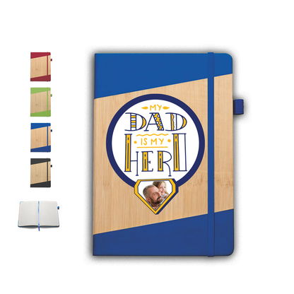 My dad is my hero - Block Notes in PU a righe - personalizzato con foto